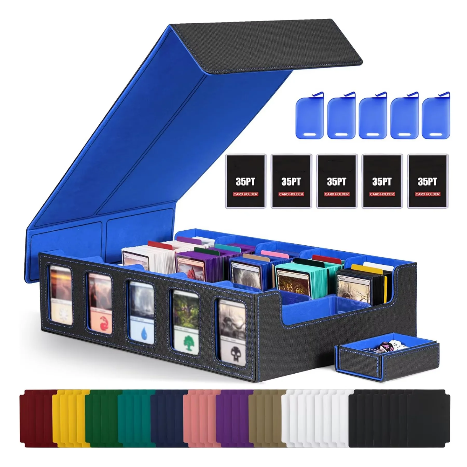 caja-de-almacenamiento-para-mas-de-3900-tarjetas-coleccionables-con-5-filas-tapa-extraible-expositor-commander-para-tarjetas-coleccionables-de-juegos-tcg-y-deportivos