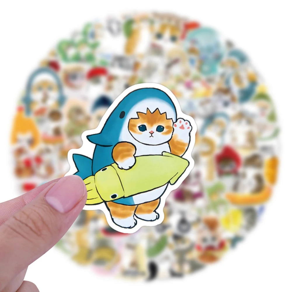 10/30/50/110pcs Kawaii Mofusand Cat Stickers Cute Cartoon Decals Decoration Water Bottle Phone Case Luggage Sticker for Kids Toy