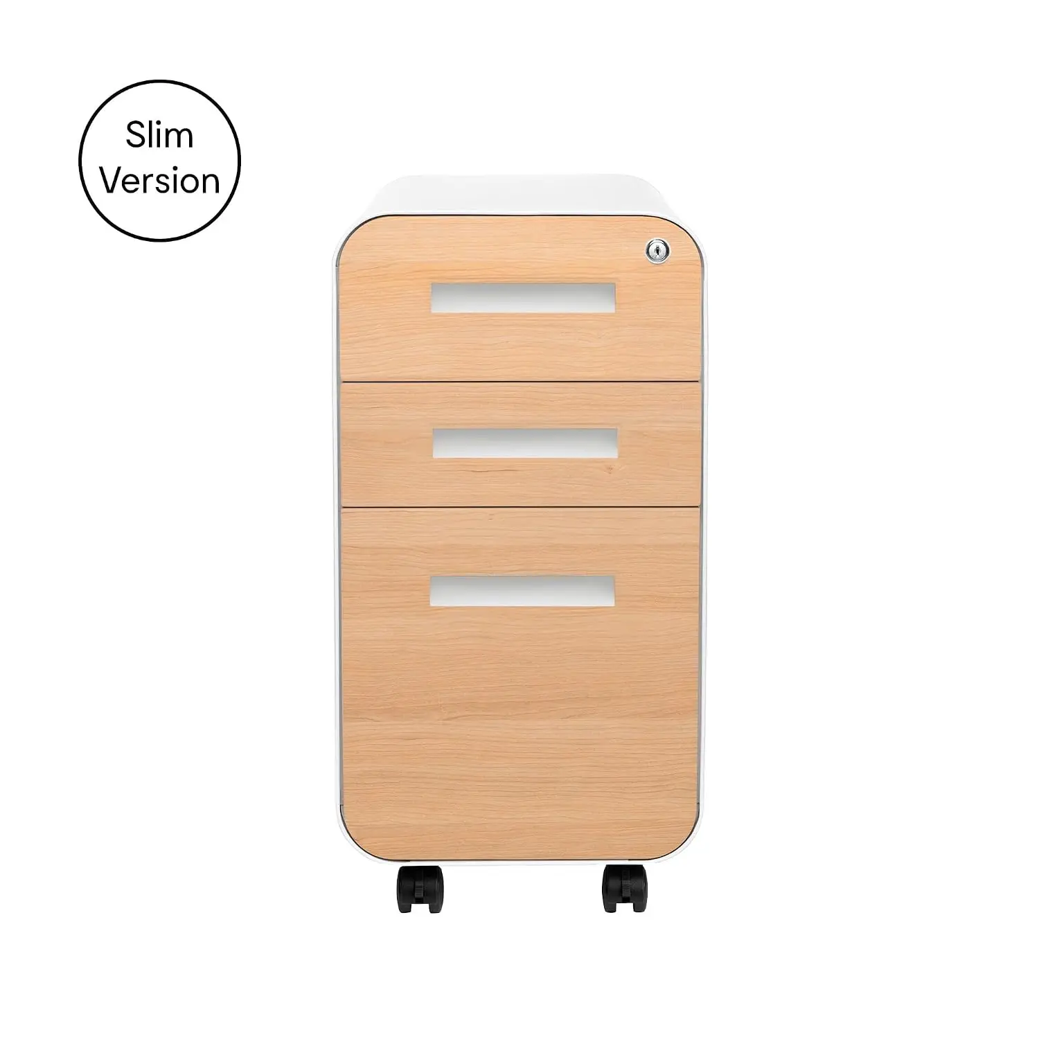 Slim 3-Drawer Mobile File Cabinet with Lock, Under Desk Metal Filing Cabinet, Legal & Letter Folders, Wheels & Feet, Customized