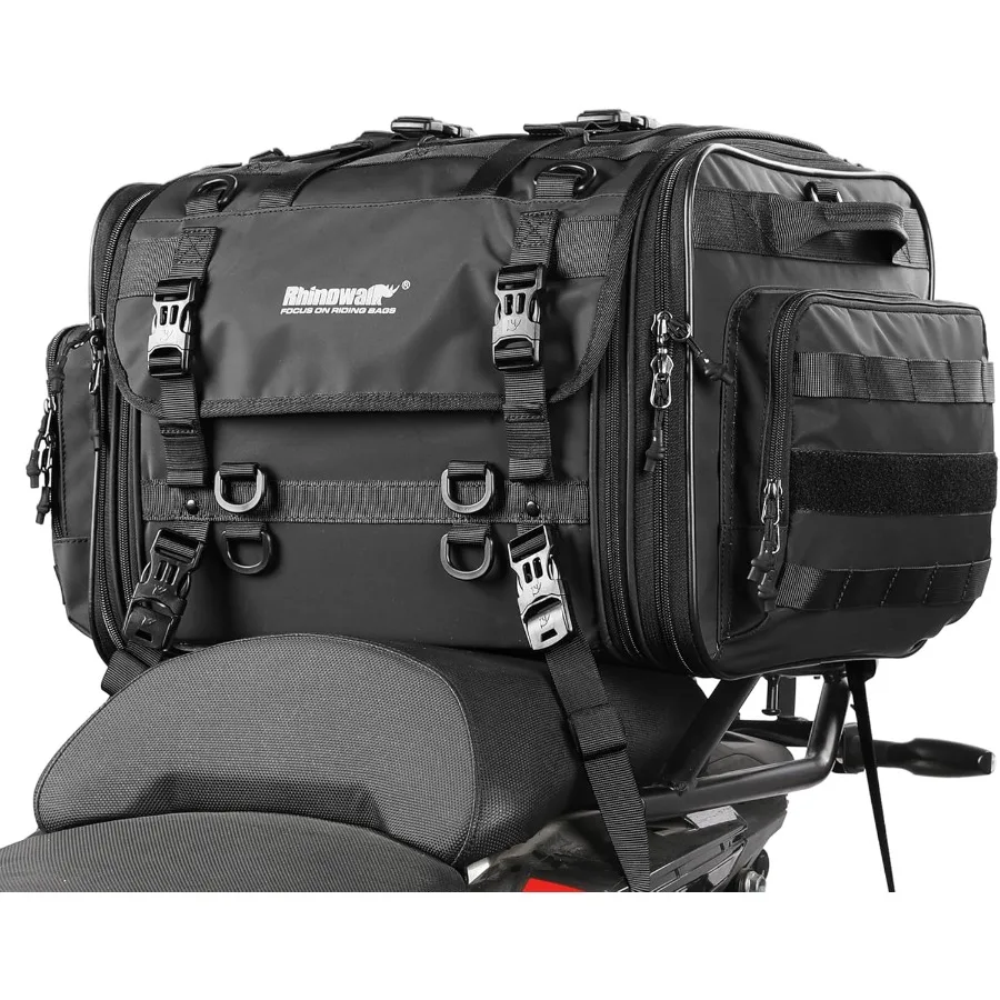

Мотоциклетная хвостовая сумка, водонепроницаемая седельная сумка от 40 до 60 л, расширяемый чемодан большой вместимости для мотоциклов, туризма, прочный Powersports