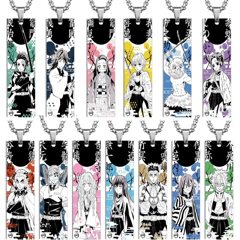 

Anime Demon Slayer Titanium Steel Keychain Kimetsu No Yaiba Cute Kanroji Tokitou Pendant Car Key Ring Cartoon Jewelry Gifts Toys