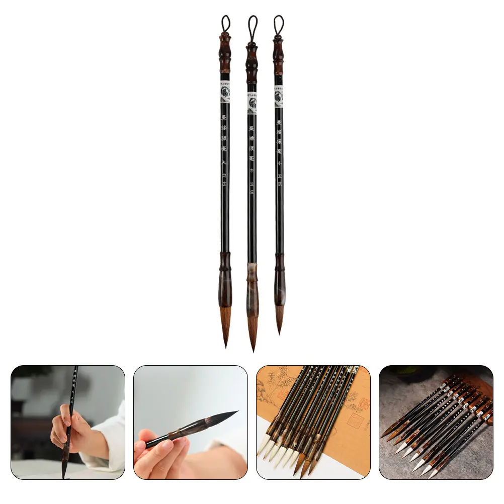 

3 Pcs Traditional Calligraphy and Painting Brush Set Chinese Brushes Writing Pen