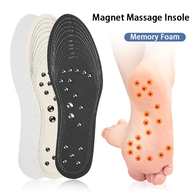 1Pair Magnetic Therapy Massage Insole Foot Acupoint Massage Insole Memory Foam Sole Men women Leg Fatigue Relief Shoe Insoles