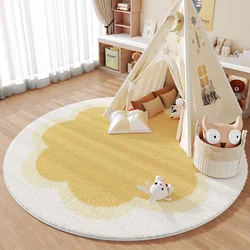 Cream Style Carpets for Living Room Simple Round Children's Room Bedroom Decor Plush Carpets Fluffy Soft Bedside Non-slip Rug