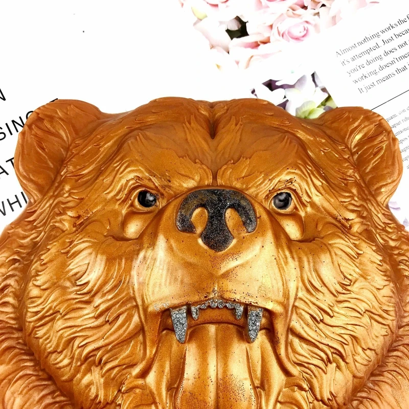 Animal Resin Epoxy Molds Wild Bear for Head Silicone Molds Wall Desktop Cabinets