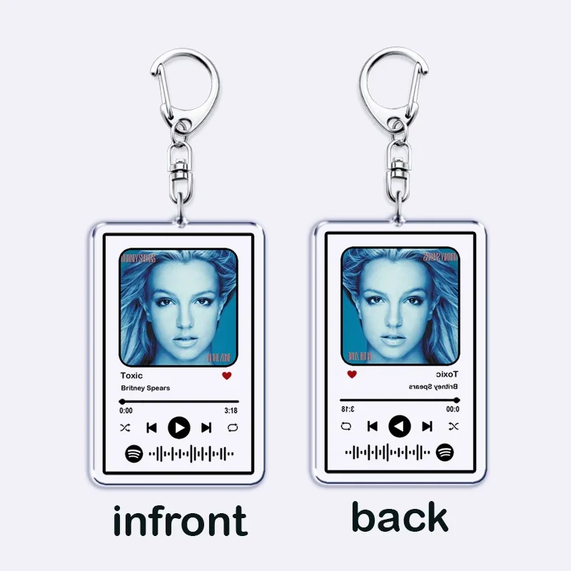 Popular Singer Keychains for Women Accessories Bag Toxic Baby One More Time Womanizer Music Songs Keying Jewelry Fans Gifts