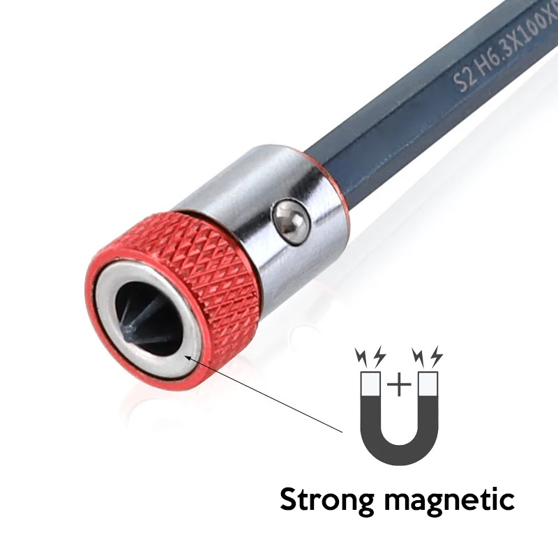 2Pcs 1/4 "6.35Mm โลหะแข็งแรงแม่เหล็ก Magnetizer สกรูไฟฟ้าไขควง Phillips Bits/สีสุ่ม