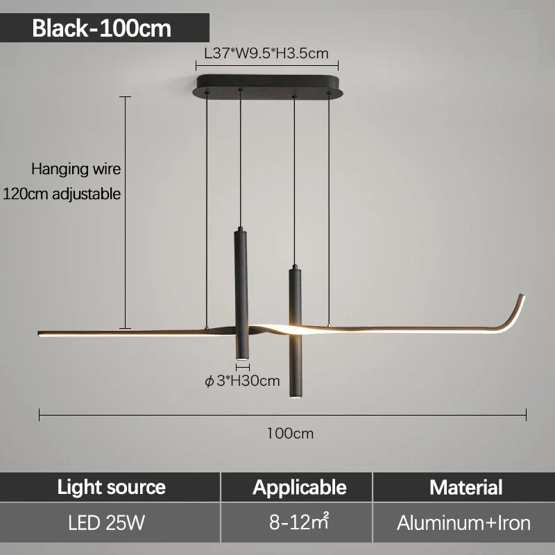 ZIMULONG Moderne einfache lange Streifen LED-Kronleuchter mit Scheinwerfern LED-Pendel leuchten Lampe für Esszimmer Lustres Para Sala de Jantar 3
