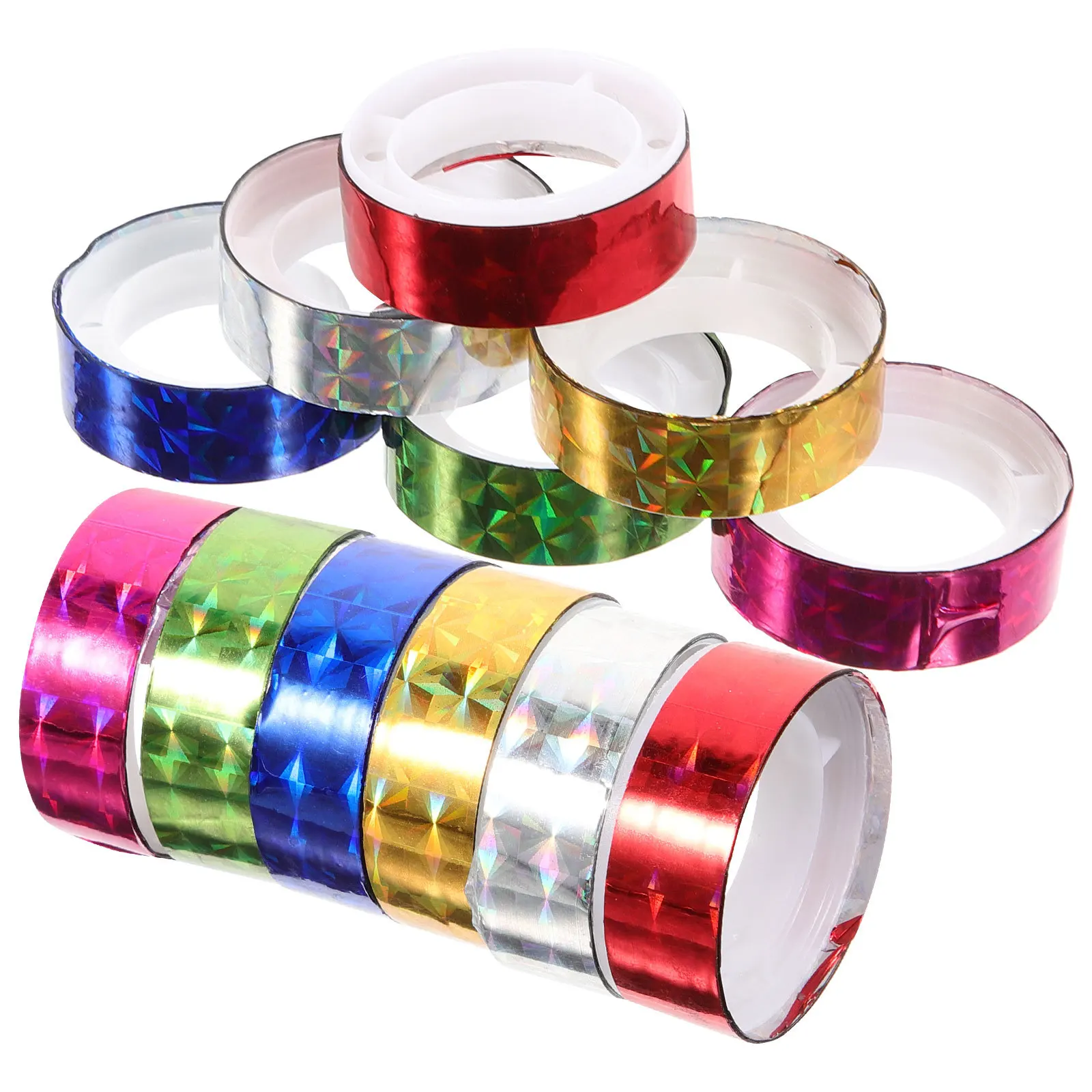 12 لفة من شريط القصاصات المربع المجسم، شريط زخرفي ملون يمكنك صنعه بنفسك للمجلات، ملحقات مجلة تغليف الهدايا