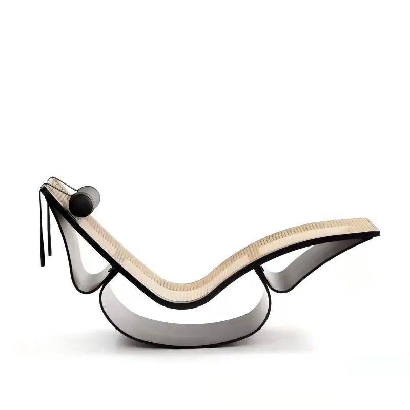 Aluminum alloy recliner rattan villa light luxury Nordic courtyard minimalist rocking chair