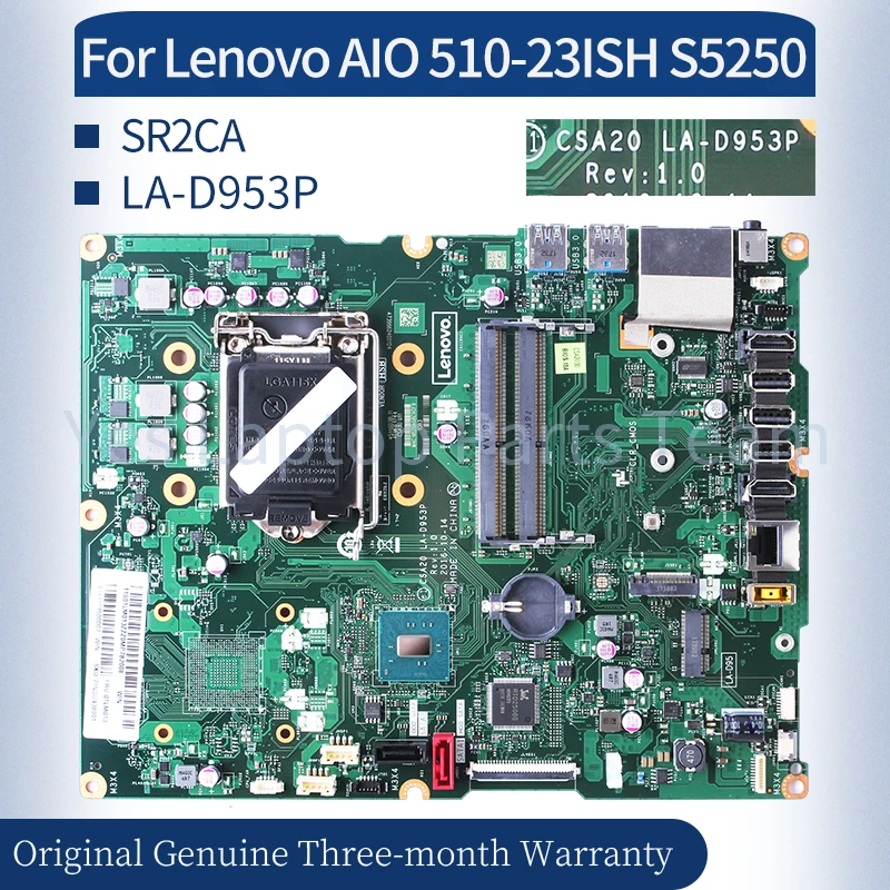 

LA-D953P For Lenovo AIO 510-23ISH S5250 Laptop Mainboard 01LM013 SR2CA H110 UMA All-in-one Motherboard 100％ Tested