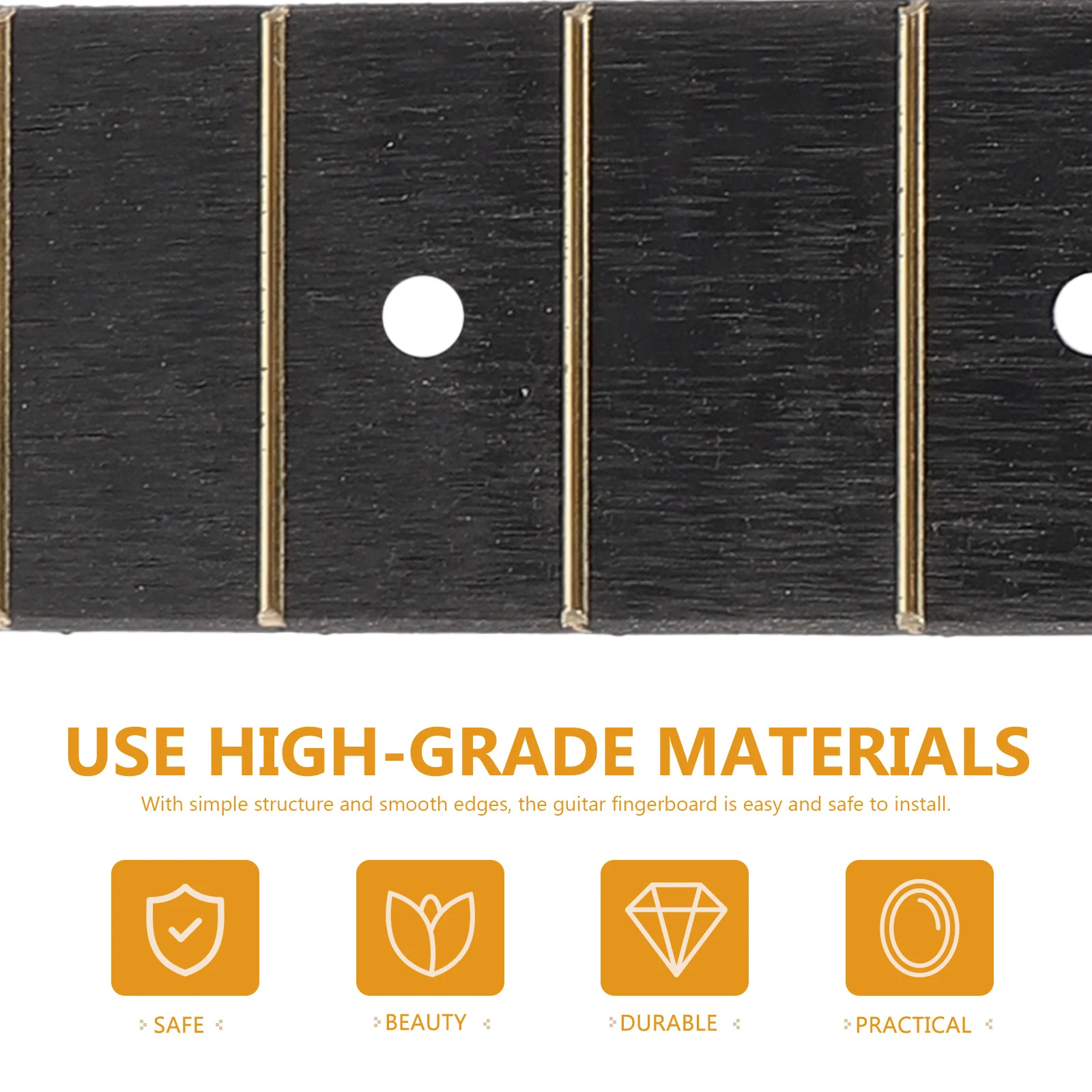 

2pcs ABS Ukulele Fingerboard Replacement Parts Smooth Edge Stable Material for DIY Project Guitar Accessories