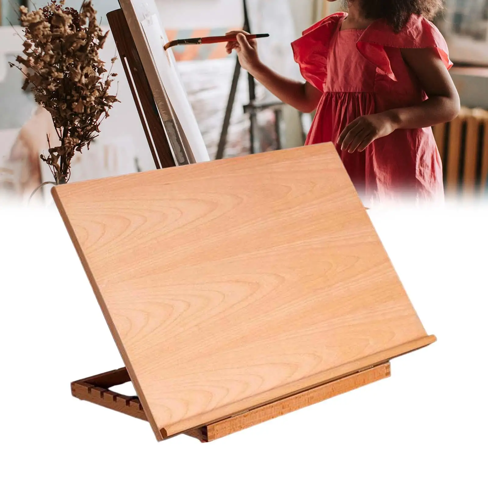 

Portable Painting Easel Art Adjustable 4 Position Vintage Style Display Stand Foldable Rack Support Drawing Board for Sketch