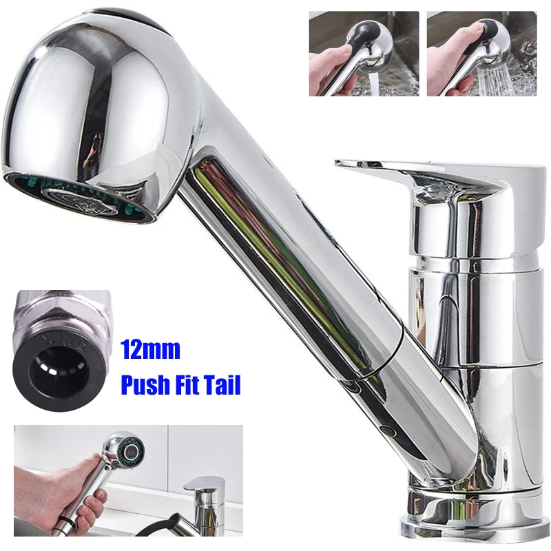 1Set For Motorhome Caravan Chrome Mixer Tap Pull Out Spray Push Fit 12mm John Guest / Whale Tail RV Parts & Accessories