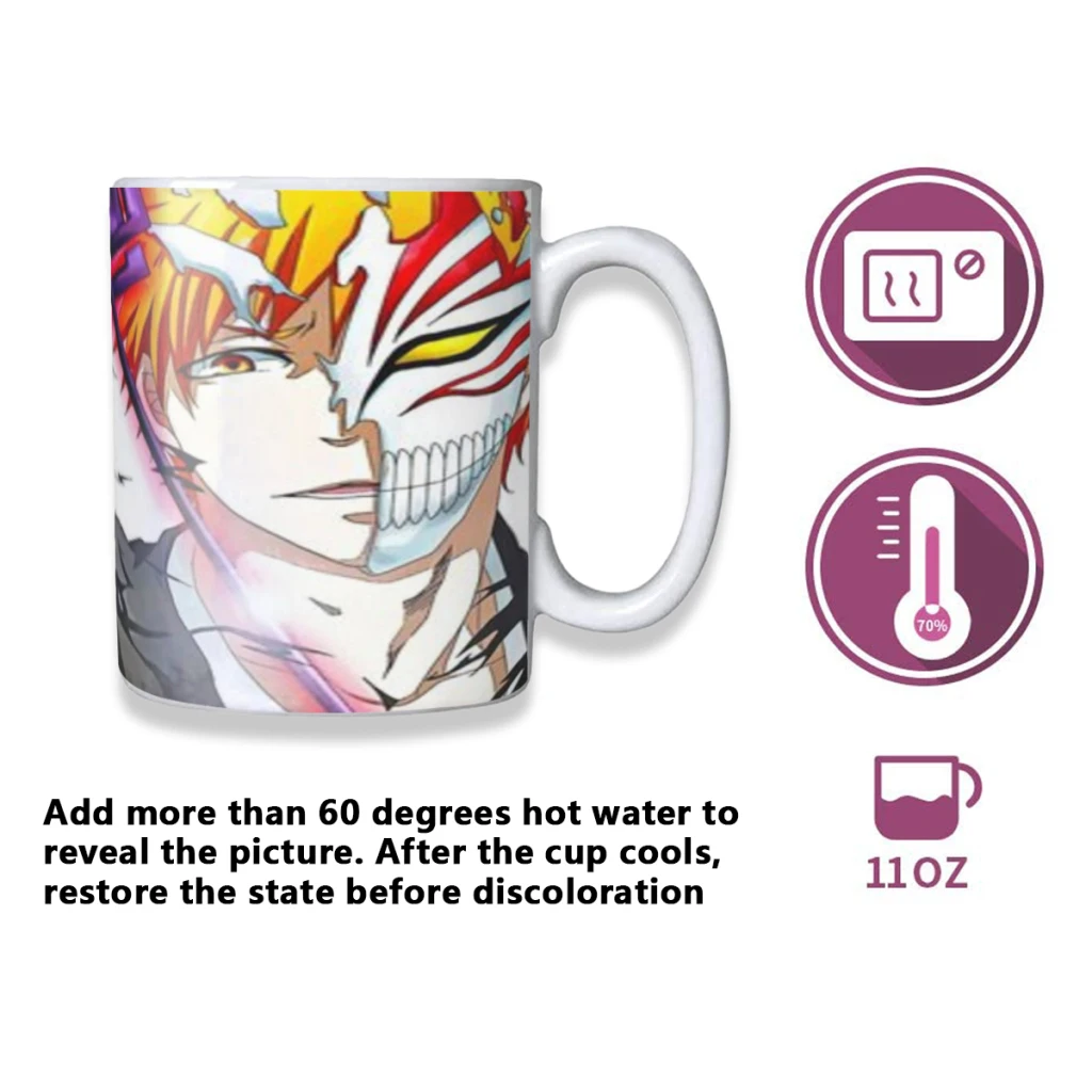 Anime Bleach Japan Cartoon Coffee Mugs Cup Color Changed Mug Heat Sensitive Tea Cup Coffee Mug Gift Mug