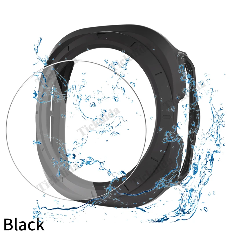 삼성 갤럭시 워치 7 울트라용 유리 및 케이스, 47mm 방수 PC 범퍼 커버 및 스크린 보호대, 갤럭시 워치 울트라용 액세서리