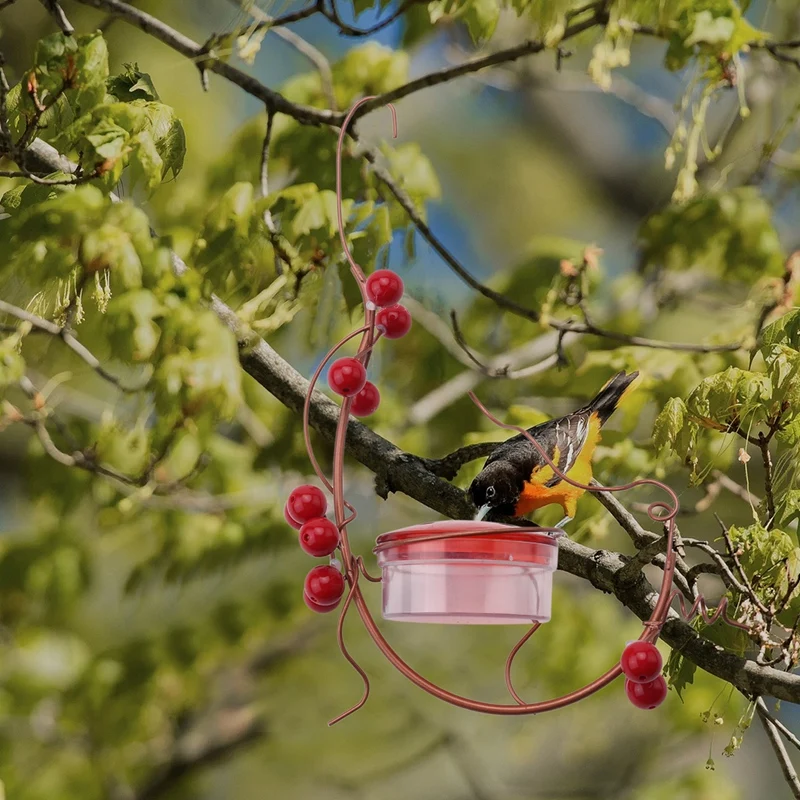 El mejor comedero para pájaros, comedero para pájaros de 3,4 Oz con 5 puertos de alimentación, fácil de limpiar, decoración de primavera y verano, comederos para pájaros