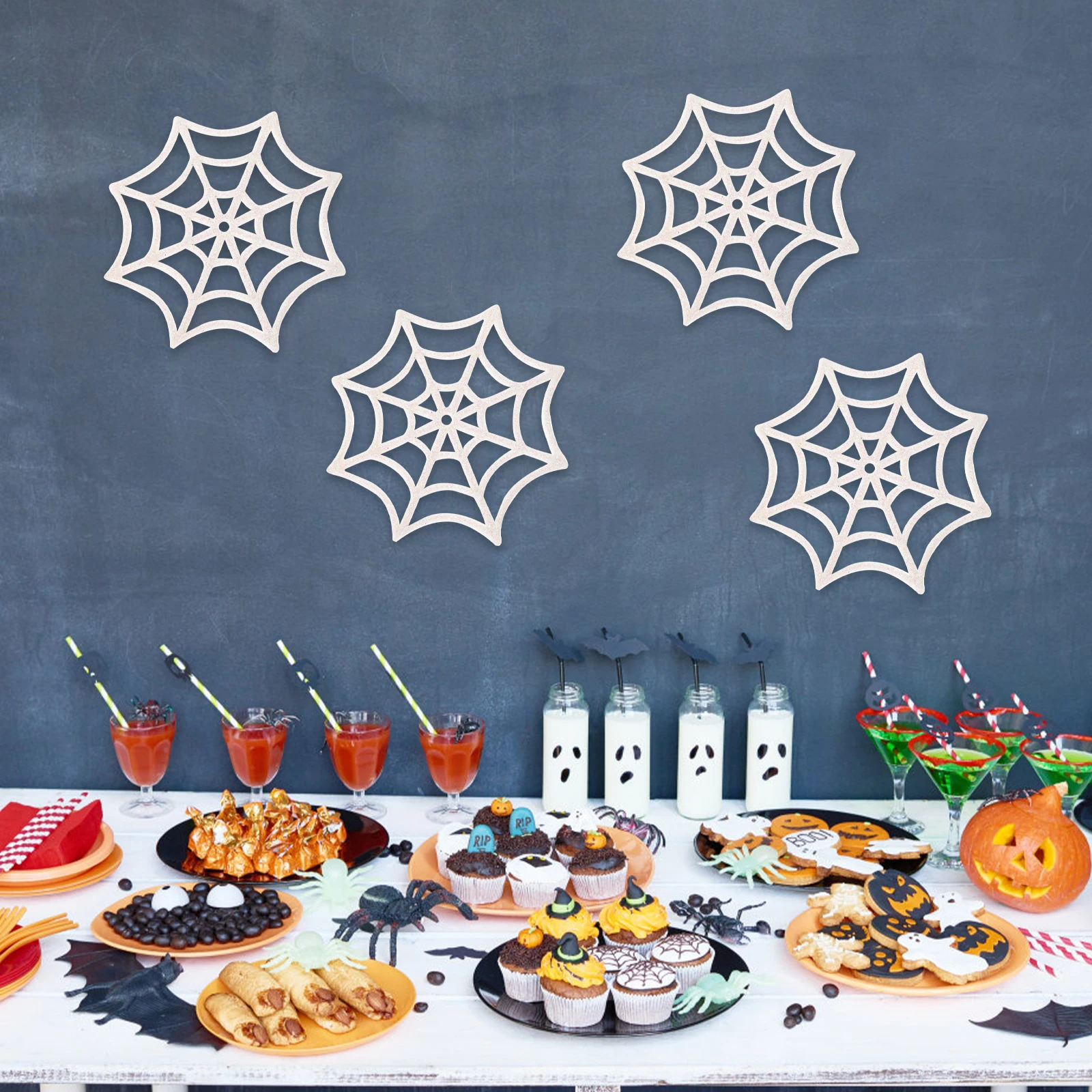 

10 Pcs Decoration Halloween Accessories Indoor Fake Spiderweb Plastic Cobweb Spooky Home