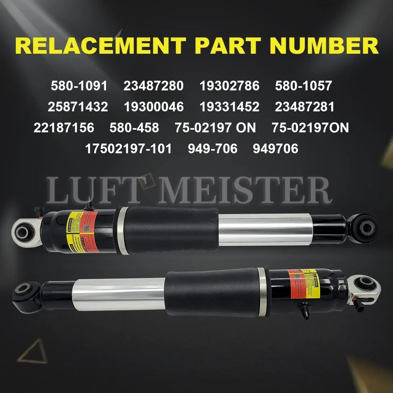 Rear Shock Absorber for Cadillac Escalade / Chevrolet Avalanche Suburban 1500 / GMC Yukon 1500 Air Struts 23487280 19302786