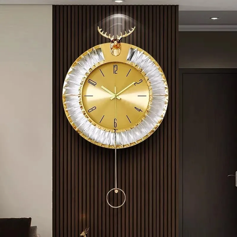 Luxury Wall Clocks Living Room Decoration Wall Clock Modern Creative Pendulum Clocks Silent Movement Bedroom Clock Watch