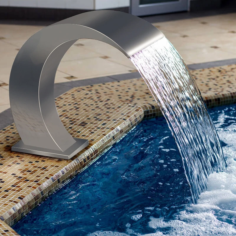 SS304 Stainless Steel Waterfall for Pool Decoration Outdoor Garden Water Fountain