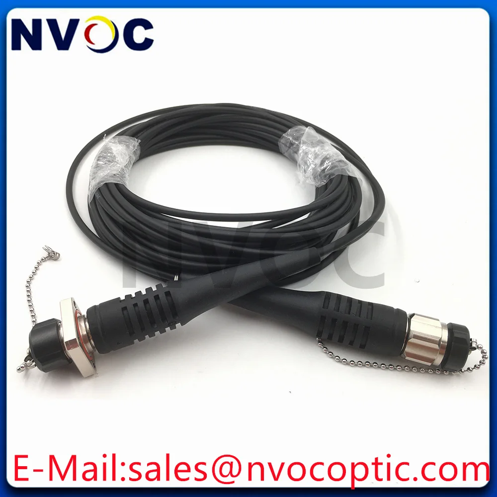 1Pcs SM,4Fibers,G657A,2/5M,4C ODC Round ODC-S Square Socket/Plug Outdoor Waterproof Armored Fiber Optic Patch Cord Connector