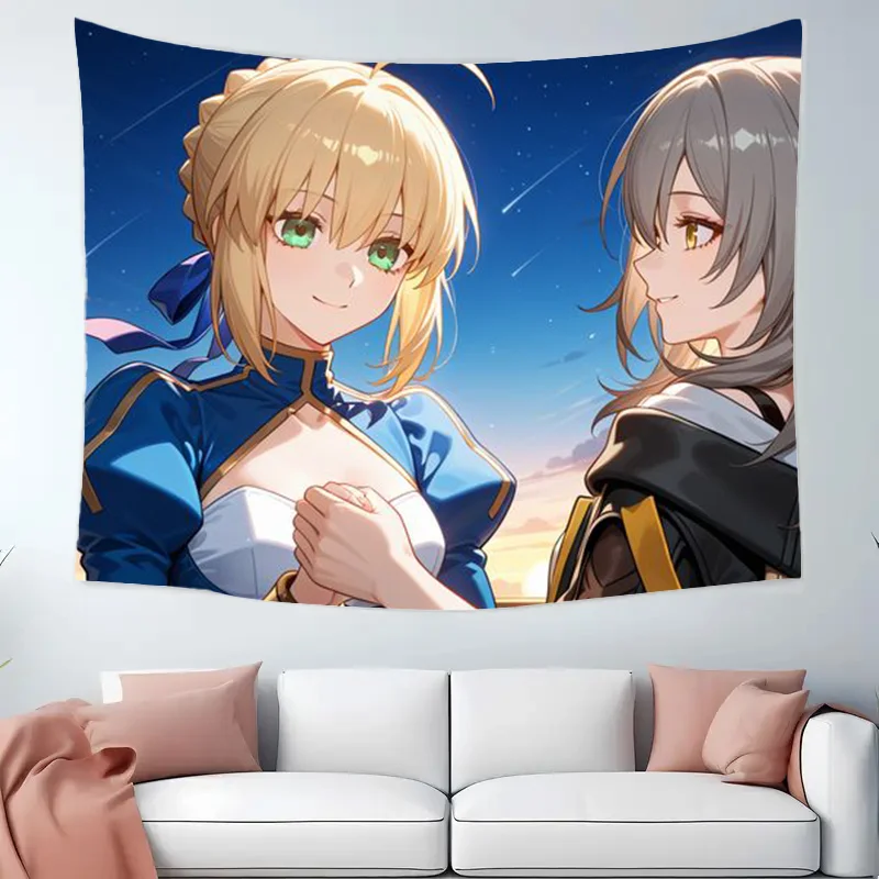 

Fate Fgo And Honkai Star Rail Tapestry Wall Hanging Bohemian Aesthetic Wall Decor Boho Home Decoration For Bedroom Living Room