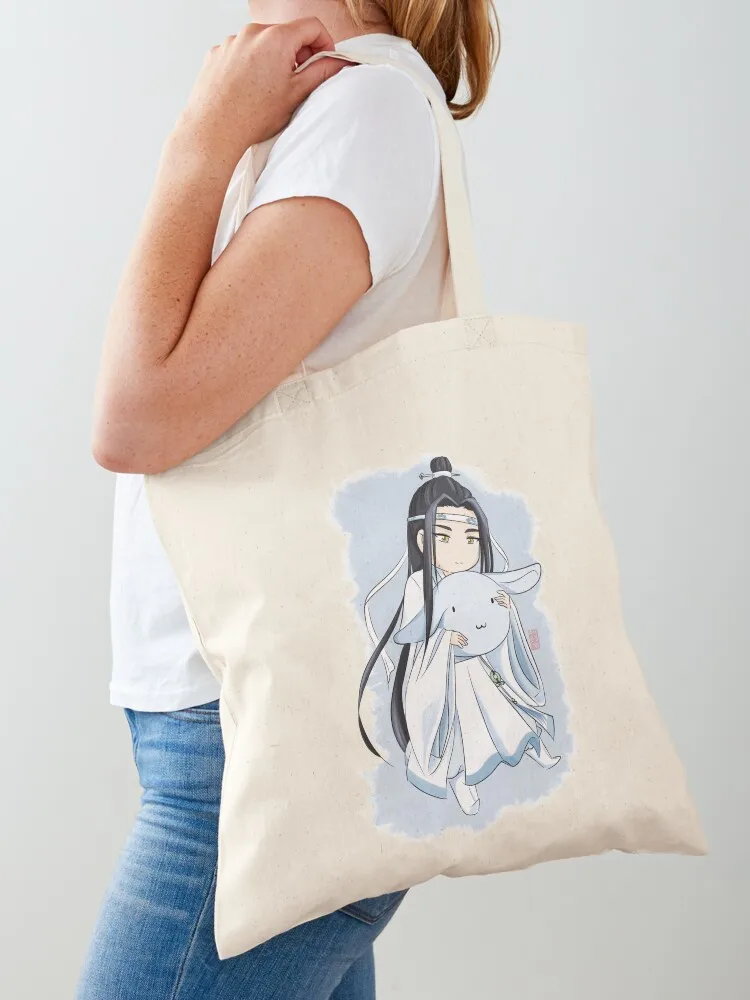 

Lan Zhan bunny plush Tote Bag university shopper bag canvas tote tote bag custom Canvas stote