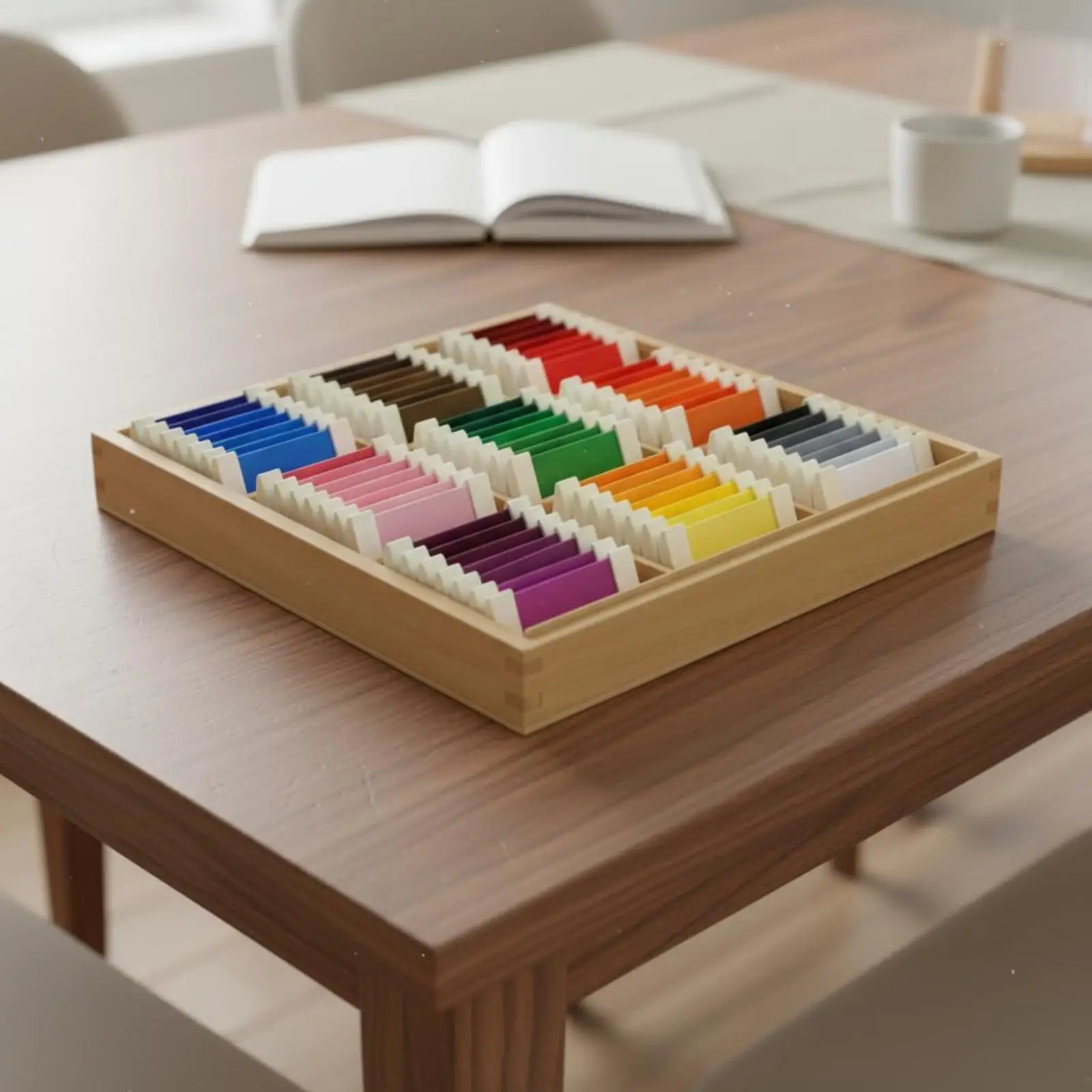 Educational Color Matching Toy Fine Movement Skills Wooden Color Tablet Set