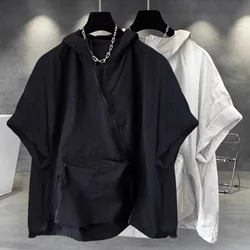 Quick-Dry GYM T-Shirt Sports Streetwear Fashion Oversized Hoodie T Shirt Black 2024 Summer Short Sleeves Top Tees Tshirt