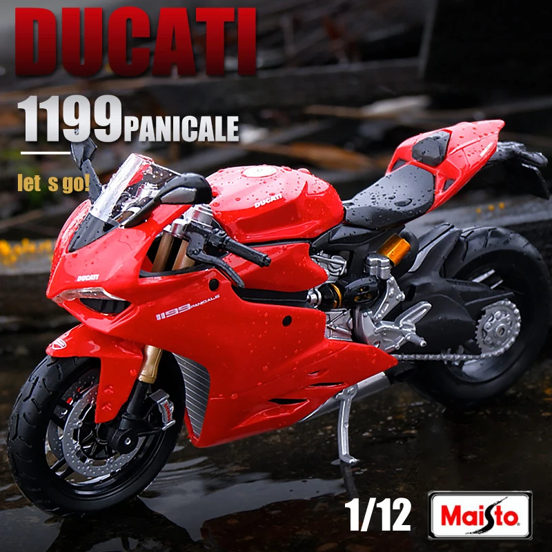 

Maisto 1:12 DUCATI 1199 Panigale Racing Motorcycles Simulation Alloy Model Shock Absorbers Collection Toy Car Kids Gift