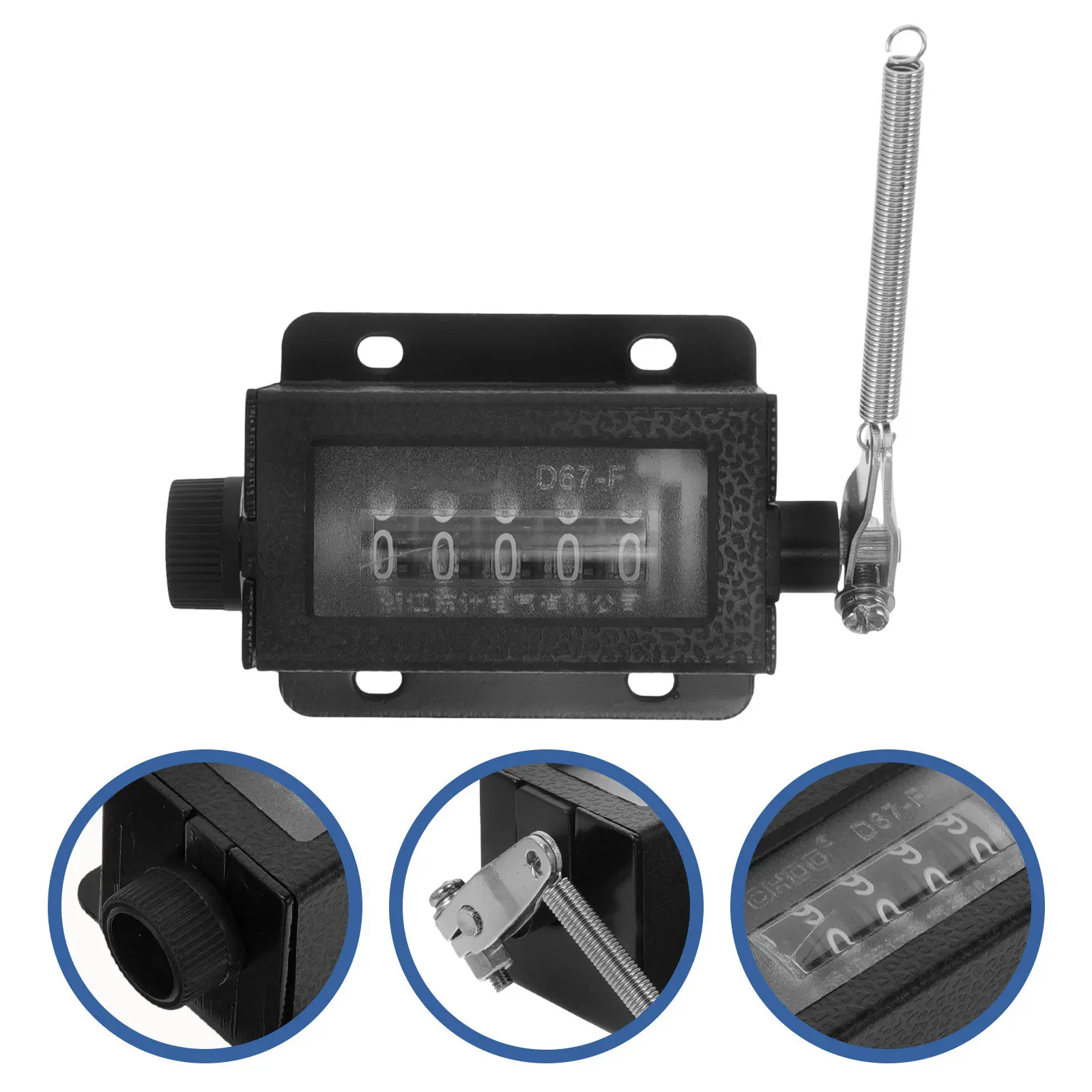 

Handheld Tally Counter Mechanical 5-Number Pull Counting Type Portable Manual Resettable Counter for Sports Knitting Running