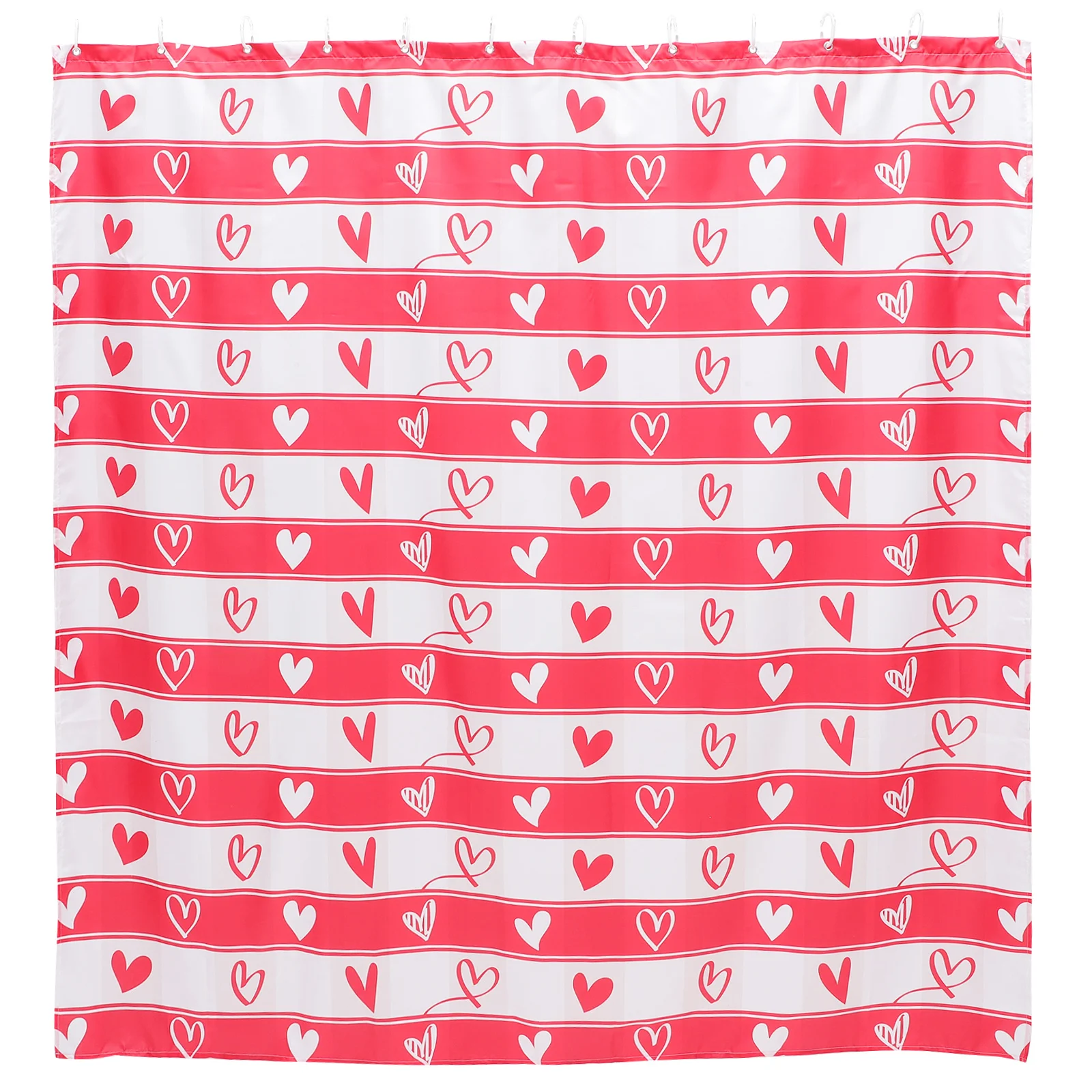 

Digital Print Polyester Shower Curtain Heart Pattern Bathroom Partition Curtain Waterproof Washable Home Decor Extra Long