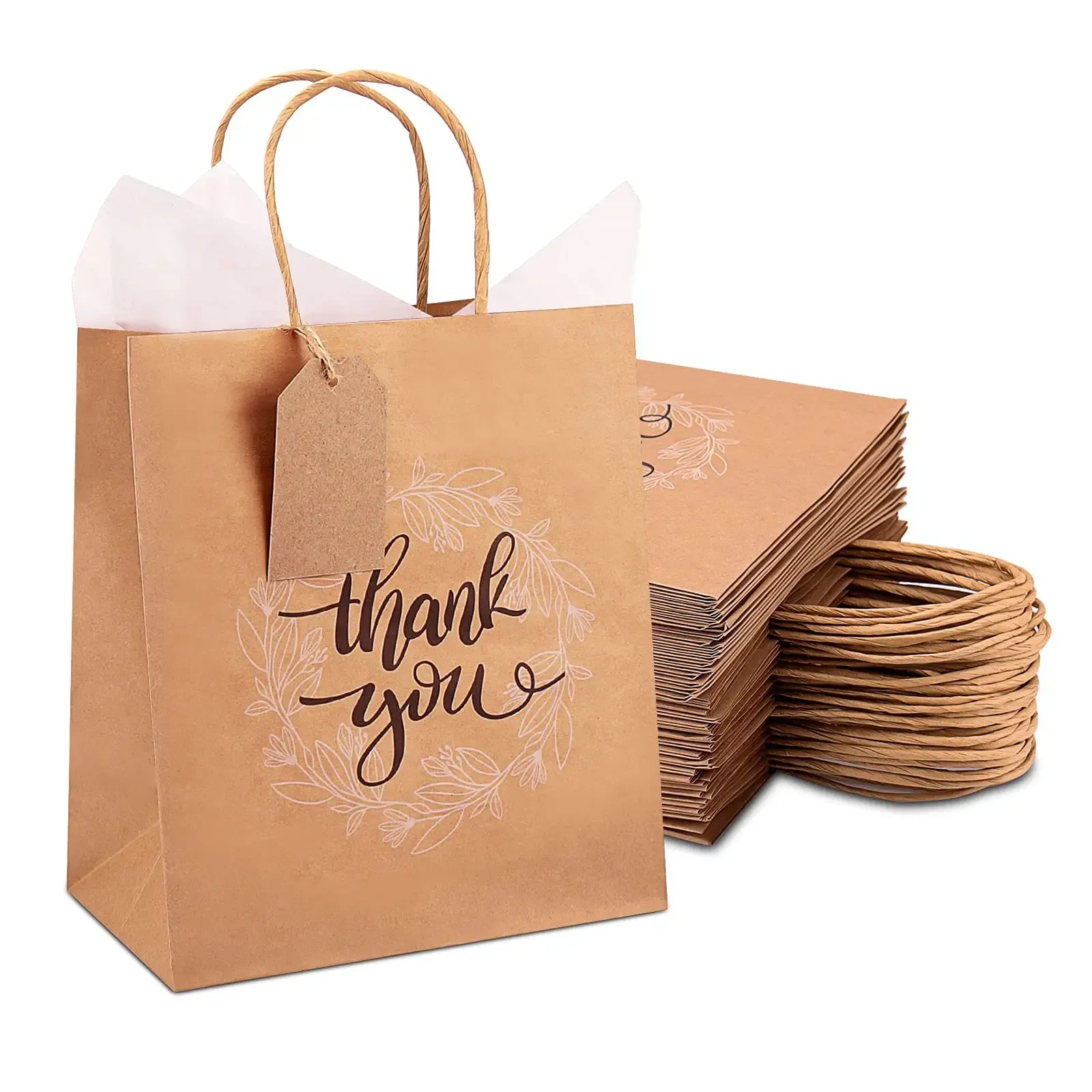 500pcs/Lot Wholesale Custom Print Luxury Packaging bolsa de Papel Shopping Carry Kraft Paper Bag with Your Own Logo for Boutique