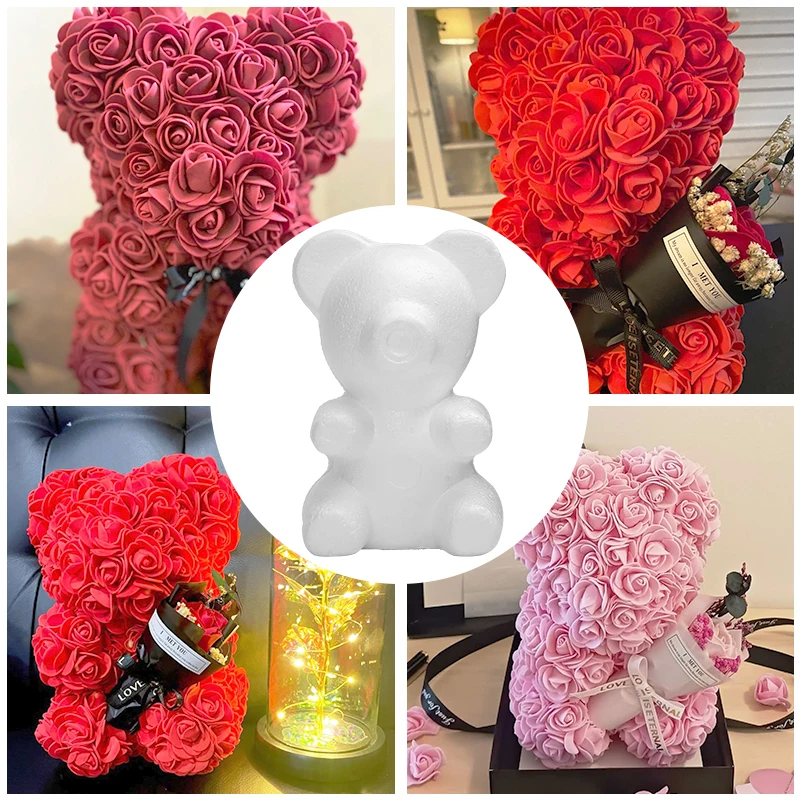 

Foam Model Teddy Bear Heart-Shaped Spherical DIY Flower Arranging Tools Handmade Crafts Valentine's Day Wedding Gift Ornaments