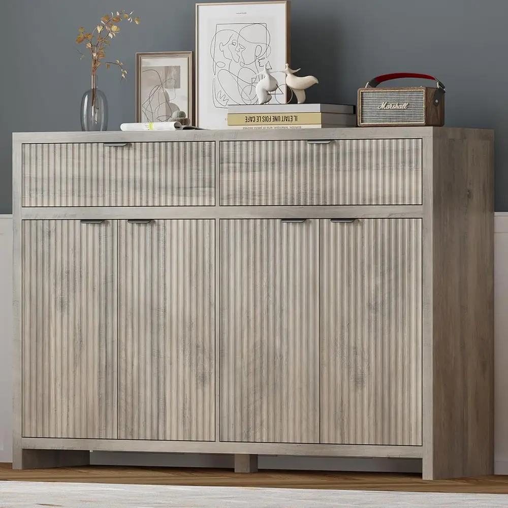 

Широкий комод-буфет с регулируемыми полками, 55 дюймов, для гостиной или прихожей