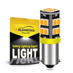 Ruiandsion 2Pcs BA9S BAX9S BAY9S BAW9S LED Indicator Light 12V Yellow 2835 Chip For Car Interior Dome Reading Trunk Light 800LM