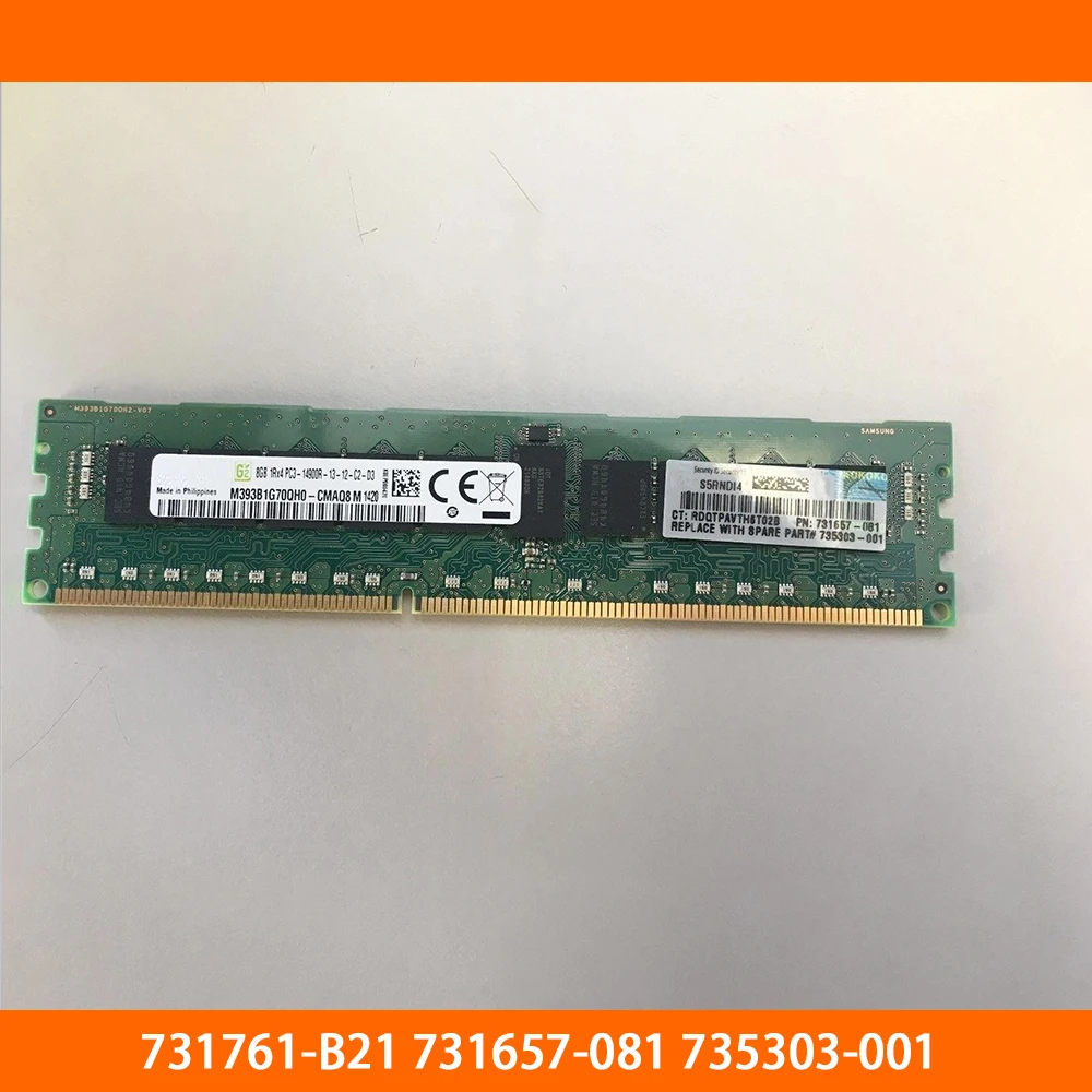 

1PCS Server Memory 731761-B21 731657-081 735303-001 8GB DDR3 1866 1RX4 PC3-14900R Fully Tested