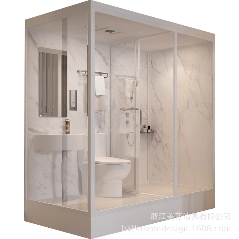 Integral shower room integrated dormitory bathroom toilet wet and dry separation project simple bathroom minimalist
