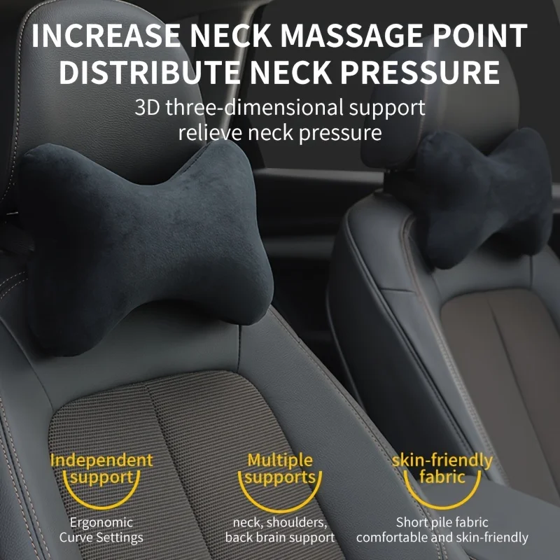 

Car Neck Headrest Pillow Memory Foam Car Seat Neck Pillow Breathable Velvet Head Neck Support for Sleep Pillow Neck Rest Cushion