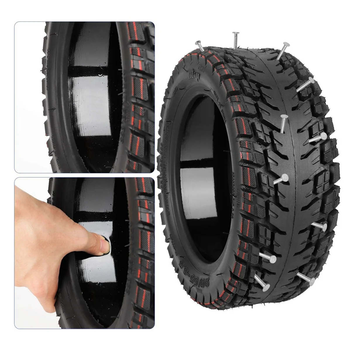 11 Inch Self-Healing Scooter Tires 90/65-6.5 Off-Road Vacuum Tires Stable Non-Slip Wear Resistant Tire Scooter Parts