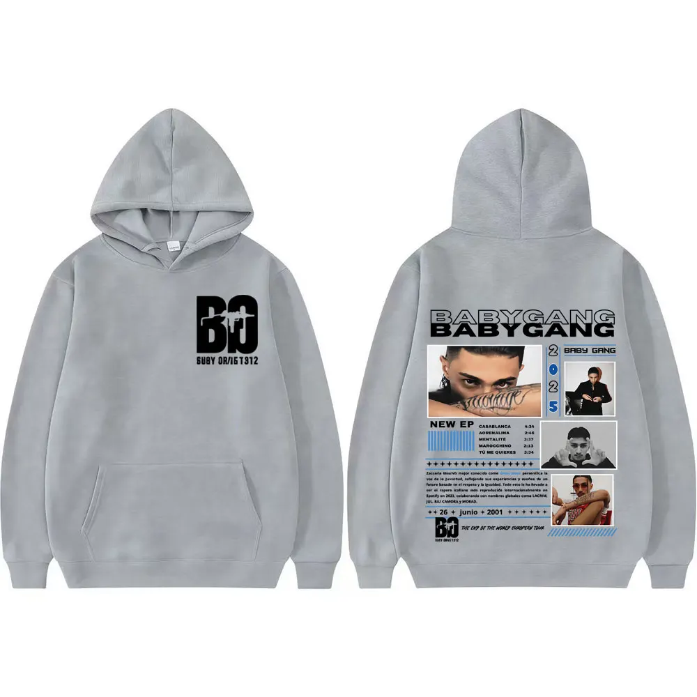 مغني الراب الطفل عصابة ألبوم جولة 2025 غطاء الجرافيك البلوز الرجال النساء الهيب هوب هوديي غير رسمي جودة عالية الراحة المتضخم هوديس