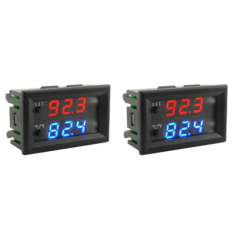 

2X W2809 12V AC110-220V Probe Line Digital Temperature Control LED Display Thermostat With Heat/Cooling Control