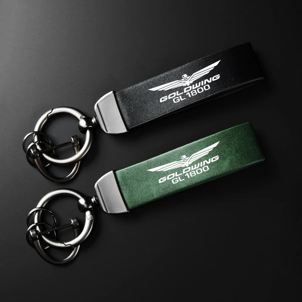 

For Honda Goldwing 1800 GL1800 F6B 2002-2017 Holder Carbon Leather Keyring Motorcycle High-Grade leather Keychain Accessories