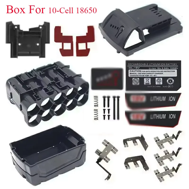 Lithium Battery Case Storage Box Housing Shell For M18 48-11-1850 For Milwaukee 18V 10 Cell 18650 Li-ion Batteries Kit Holder