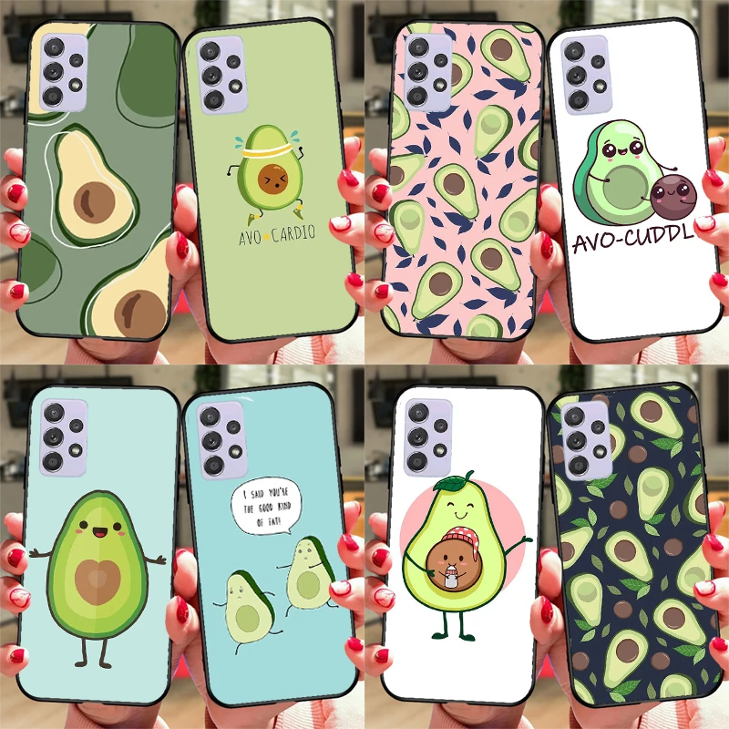 Lovely Avocado Case For Samsung A54 A34 A24 A14 A51 A71 A12 A22 A32 A52 A72 A73 A33 A53 A13 Back Cover