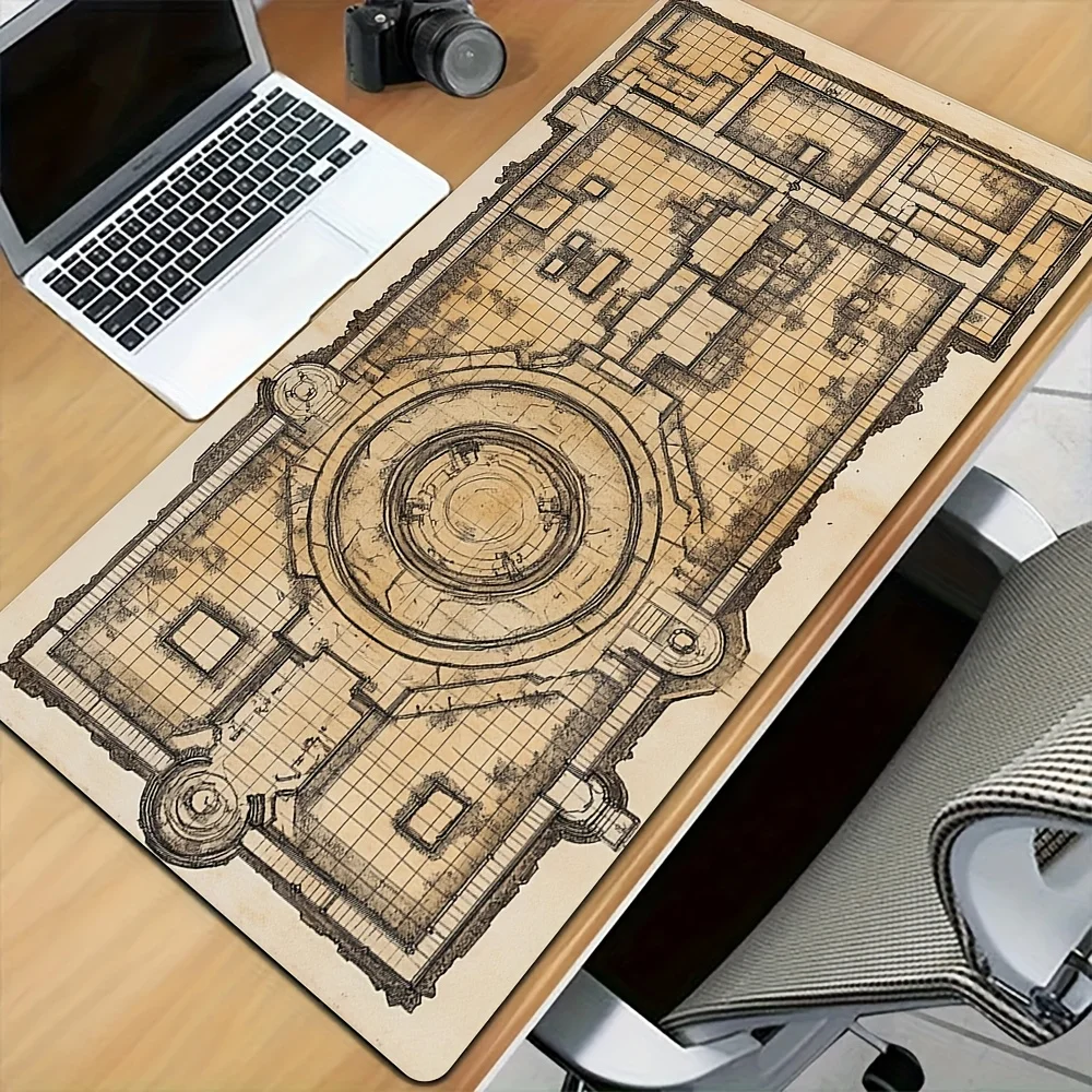 Large Fantasy Dungeon Map Mouse Pad RPG Gaming Desk Mat Non-Slip Rubber Office Home Durable Tabletop Mat