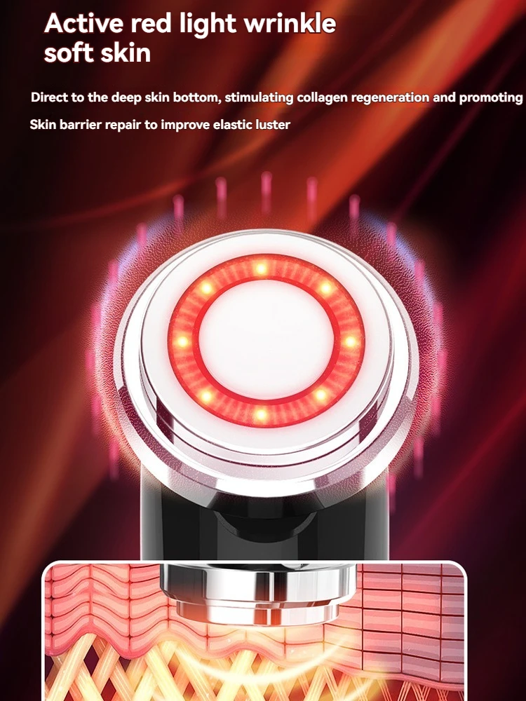 Facial Massage and Infusion Device Lifting Firming Cleansing and Detoxifying Red and Blue Light Therapy Serum Infusion and Eye C