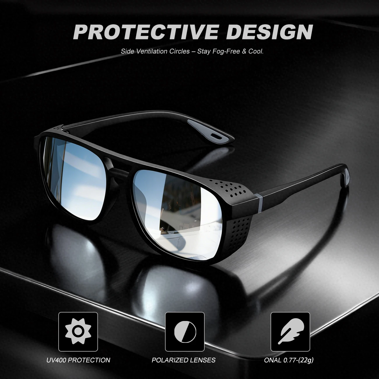 Polarisierte Sport-Sonnenbrille UV400 Fahrbrille Laufbrille für Männer und Frauen Professionelle Winddichte Outdoor UV400 Schutzbrille – Detail 4