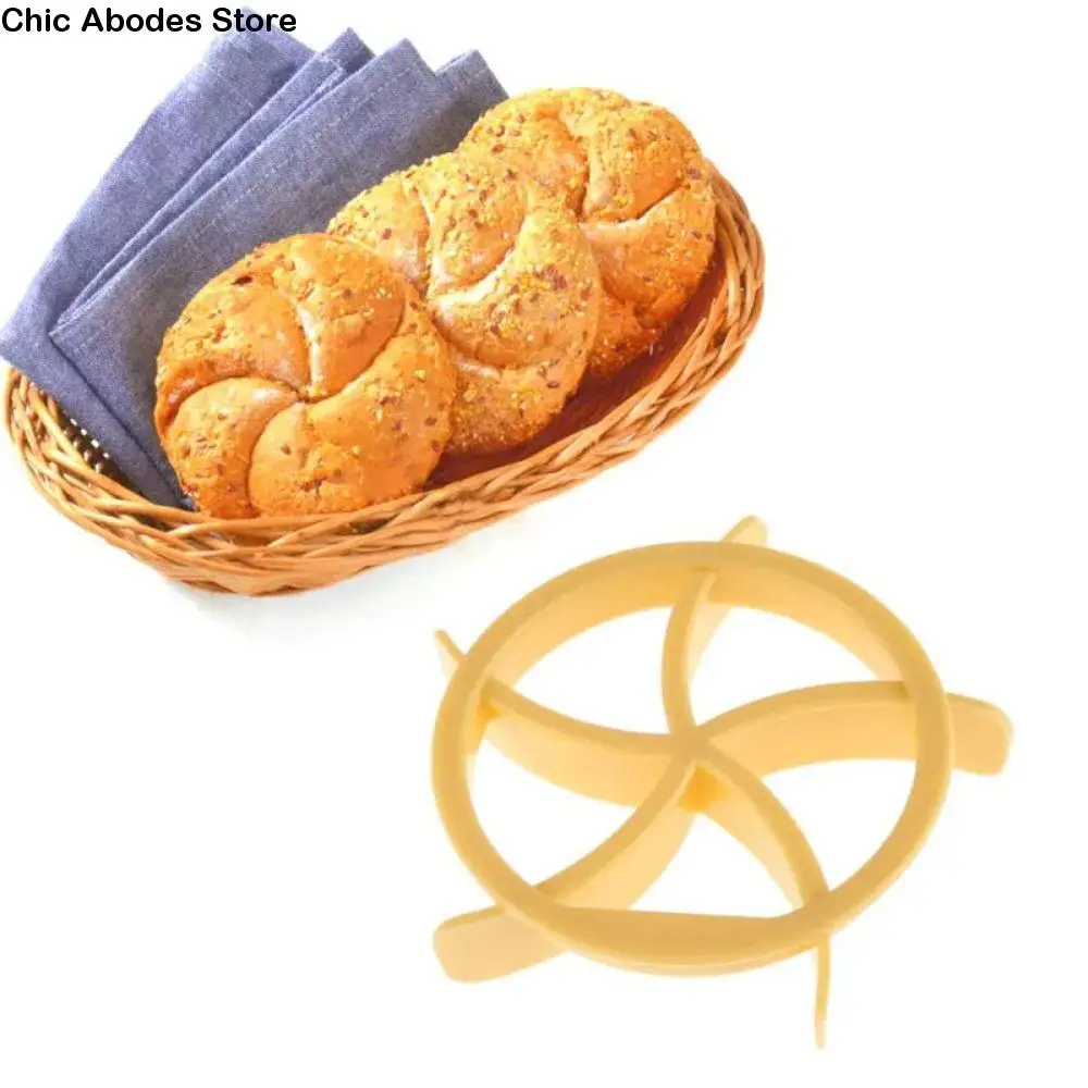 Kitchen Tool Round Pastry Cutter Yellow Whirling Pattern Cookie Press Mold DIY Plastic Bread Rolls Mold Bread